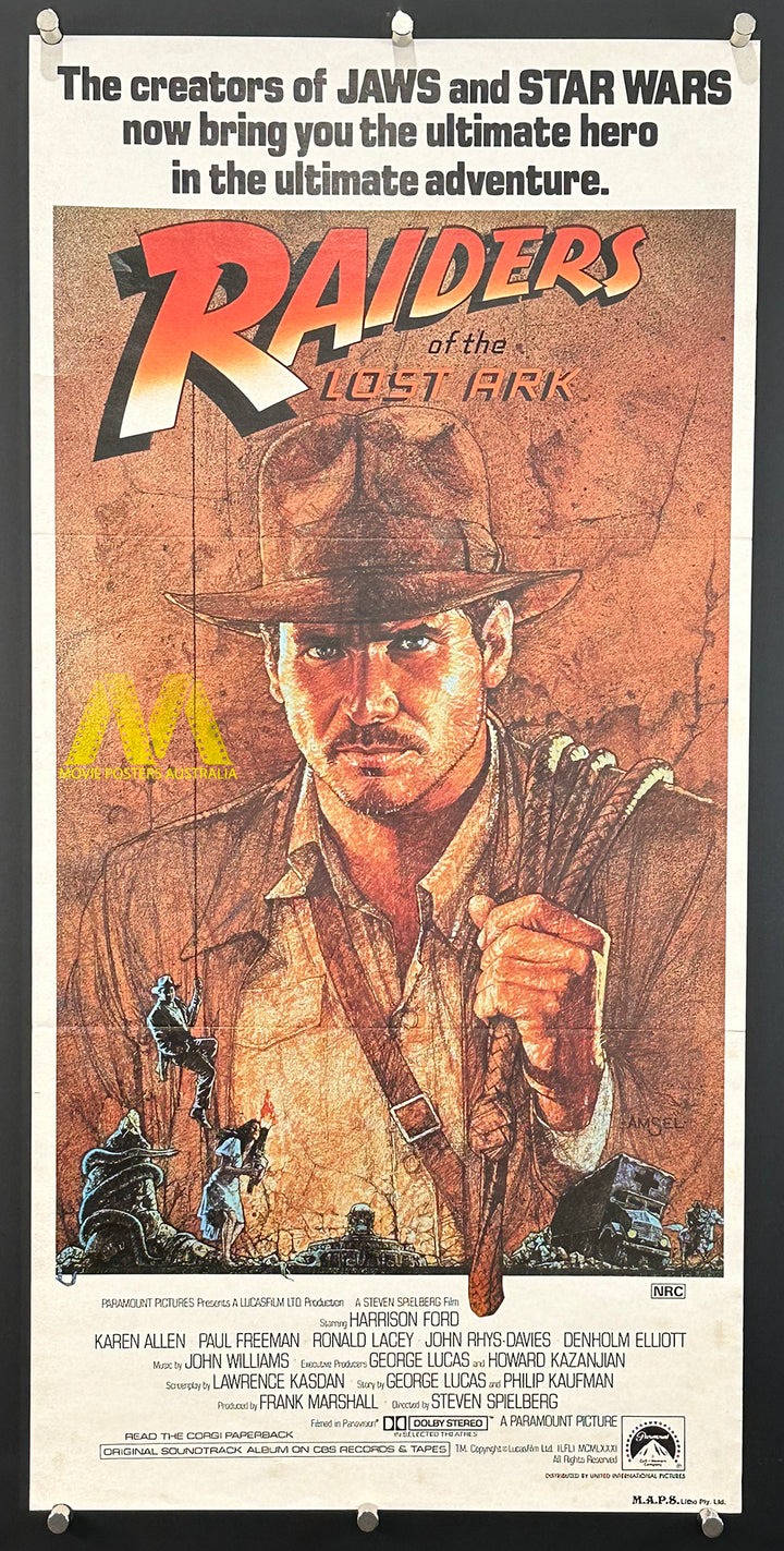 RAIDERS OF THE LOST ARK (1981) Australian Daybill Movie Poster, VF- condition - Movie Posters Australia