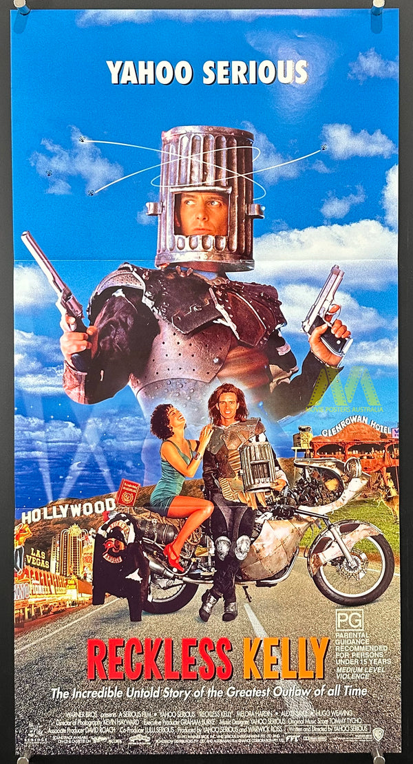RECKLESS KELLY (1993) MOVIE POSTER, ORIGINAL DAYBILL, YAHOO SERIOUS