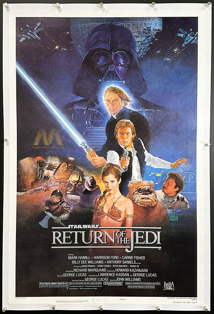 RETURN OF THE JEDI (1983) US 1 Sheet Movie Poster, Style B, VF+ - Movie Posters Australia