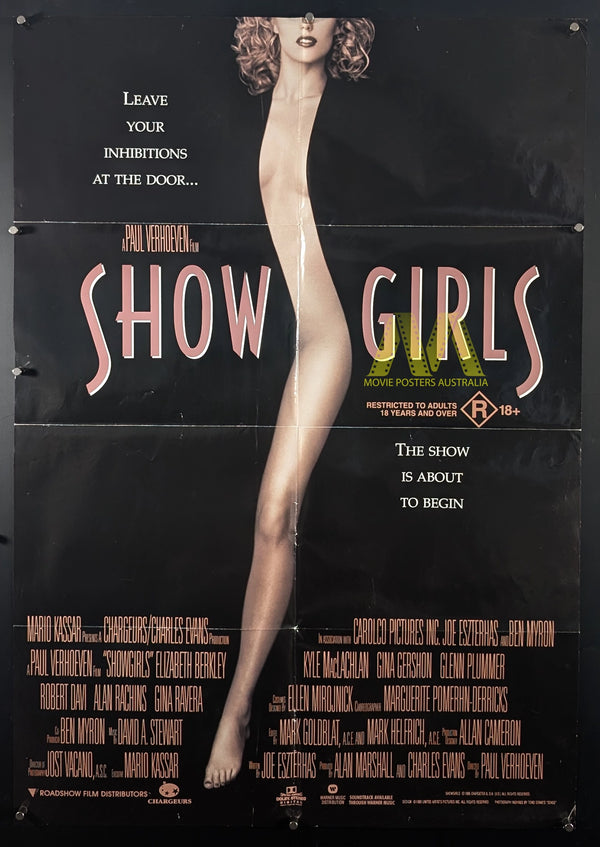 SHOWGIRLS (1995) MOVIE POSTER, AUSTRALIAN ONE SHEET, ELIZABETH BERKLEY