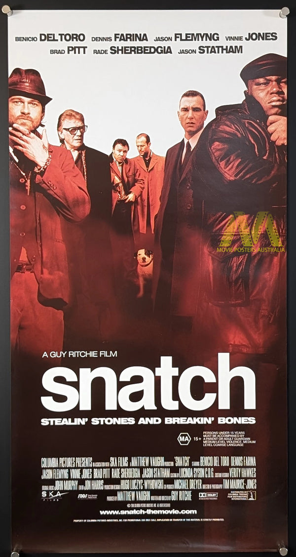 SNATCH (2000) MOVIE POSTER, ORIGINAL DAYBILL, GUY RITCHIE