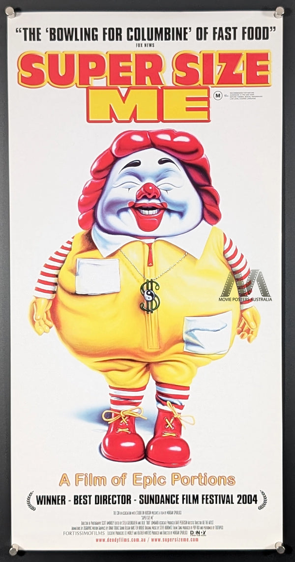 SUPER SIZE ME (2004) Movie Poster, ULTRA RARE Daybill