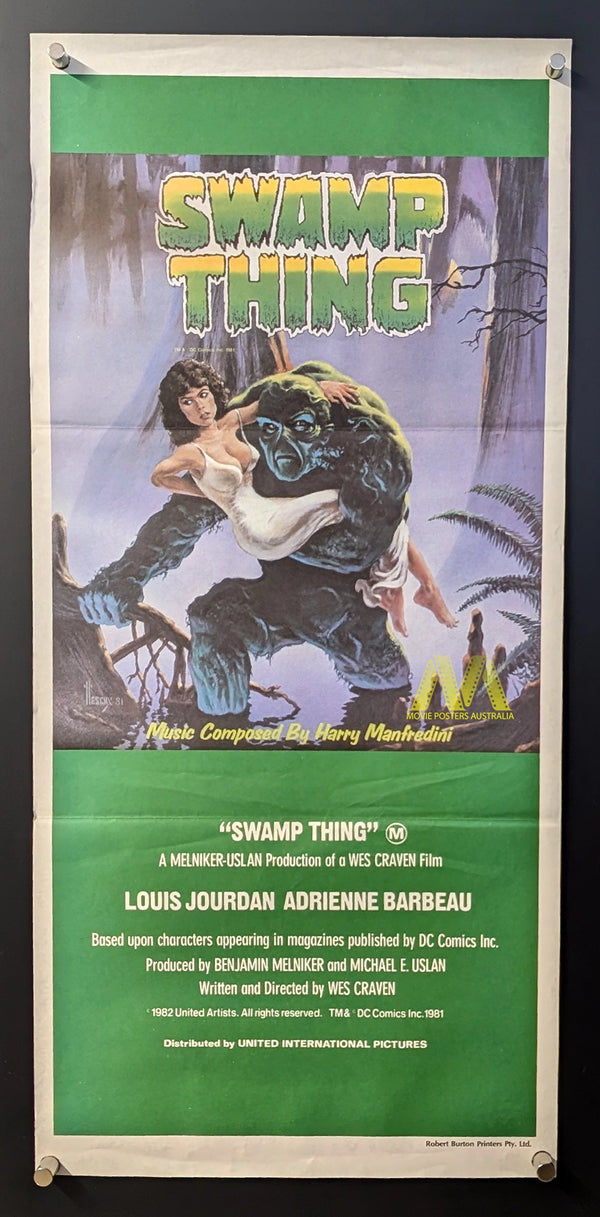 SWAMP THING (1982) Australian Daybill Movie Poster VF- RARE