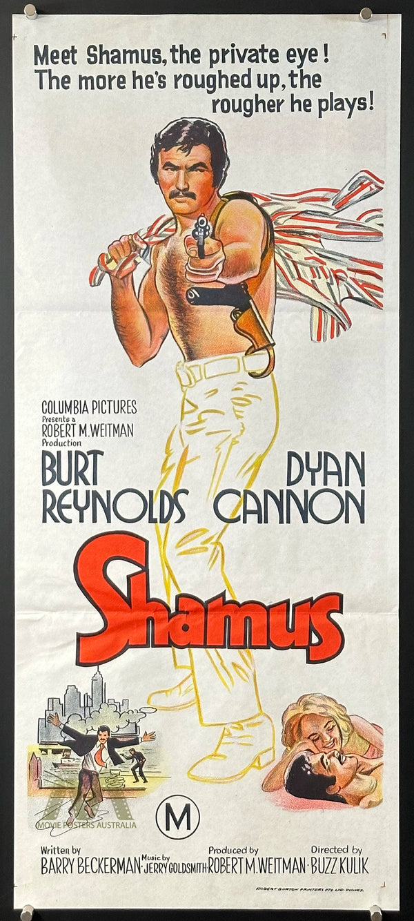 SHAMUS (1973) MOVIE POSTER, ORIGINAL DAYBILL, BURT REYNOLDS, RARE