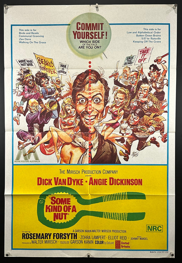 SOME KIND OF NUT (1969) Australian One Sheet Movie Poster, VF+ condition - Movie Posters Australia