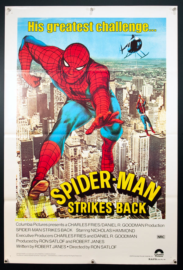 SPIDERMAN STRIKES BACK (1978) Australian One Sheet Movie Poster - Movie Posters Australia