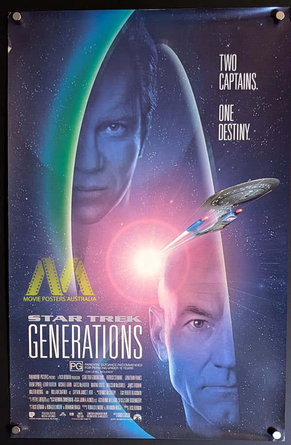 STAR TREK: GENERATIONS (1994) Mini Movie Poster, Stewart/Shattner - Movie Posters Australia