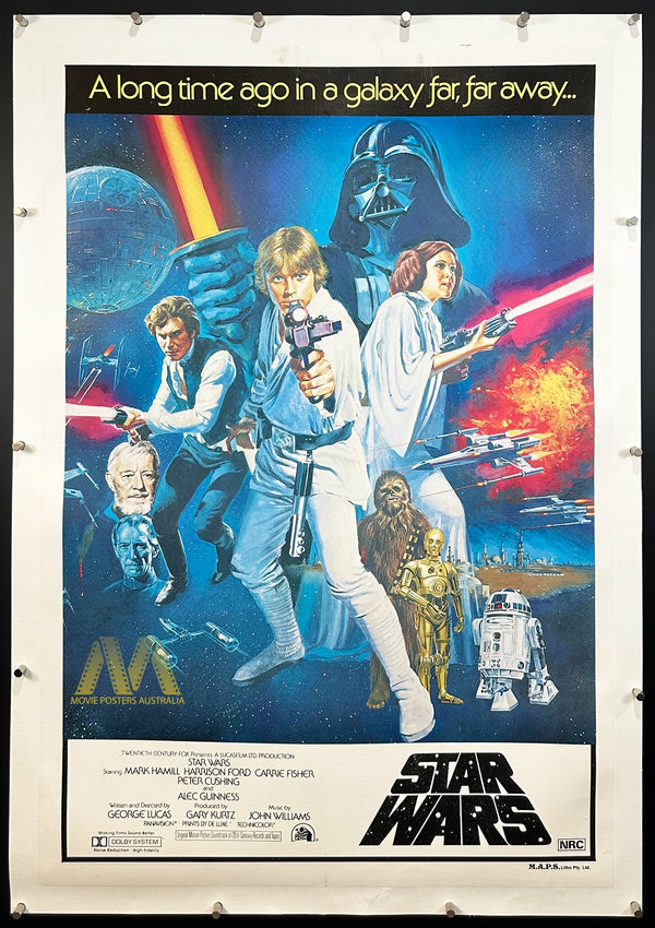 STAR WARS (1977) One Sheet Movie Poster, Style C, Chantrell art