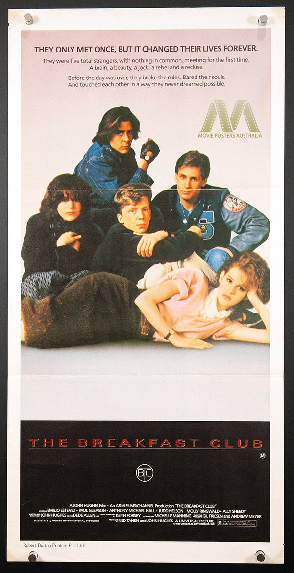 THE BREAKFAST CLUB (1985) Molly Ringwald, Daybill, VF- cond - Movie Posters Australia