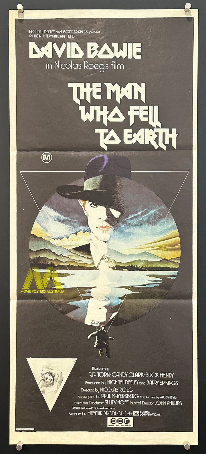 THE MAN WHO FELL TO EARTH (1976) Australian Daybill Movie Poster, VF+ - Movie Posters Australia