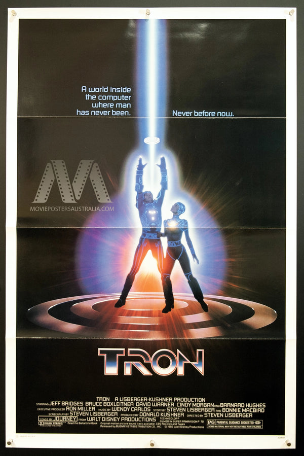 TRON (1982) Original US 1 Sheet Movie Poster, VF-NM, RARE - Movie Posters Australia