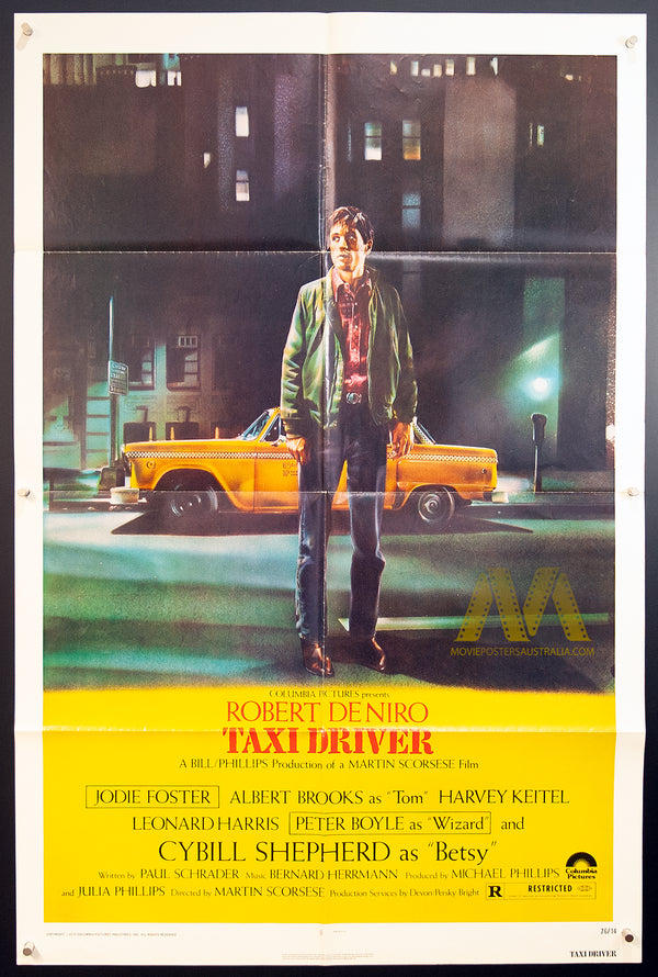 TAXI DRIVER (1976) US 1 Sheet, Robert DeNiro, Jodie Foster, VF - Movie Posters Australia