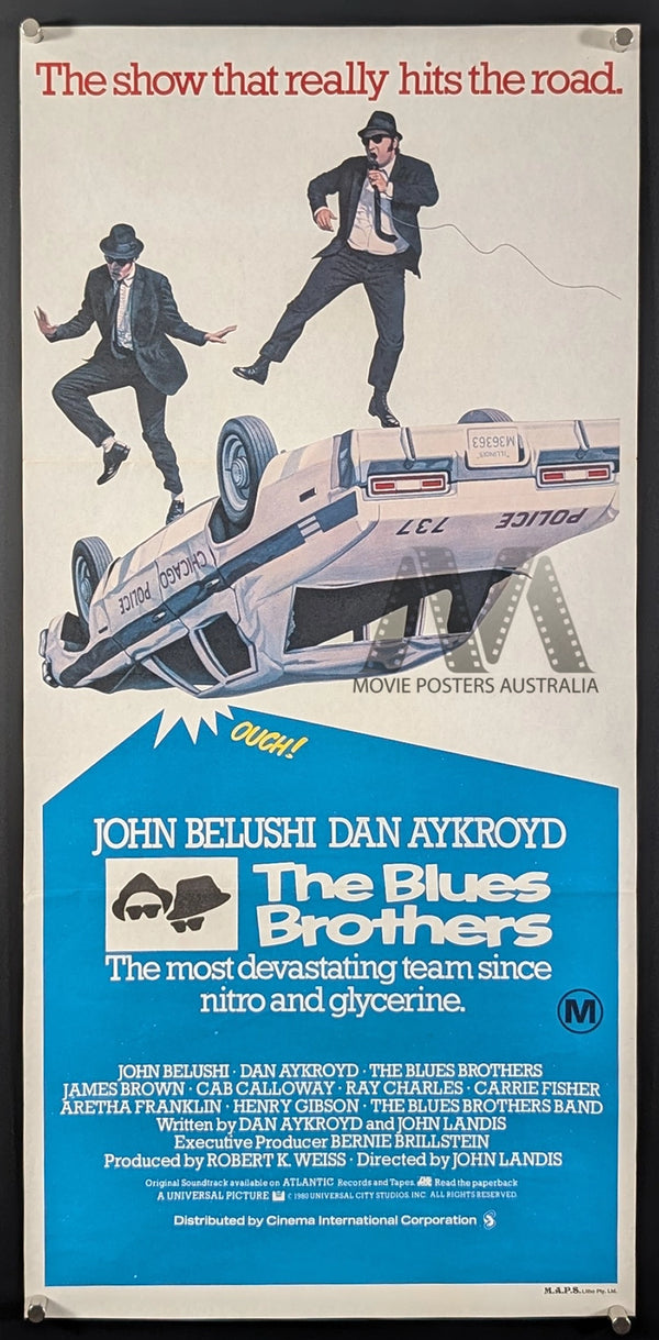 THE BLUES BROTHERS (1980) MOVIE POSTER, DAYBILL, BELUSHI, ACKROYD