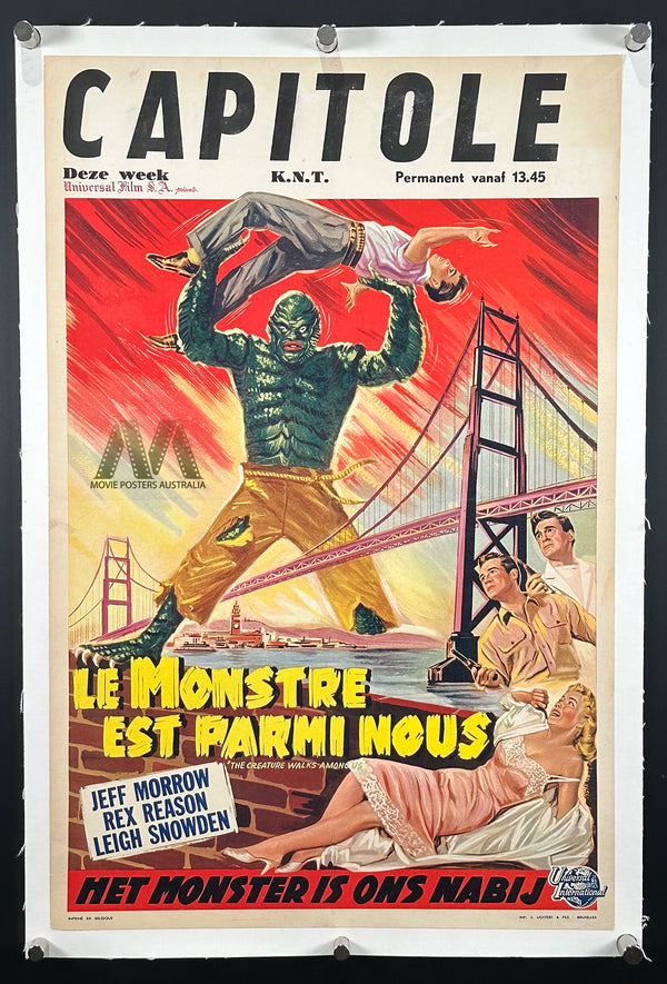 THE CREATURE WALKS AMONG US (1956) Belgium Movie Poster