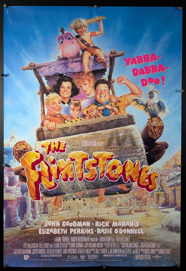 THE FLINTSTONES (1994) MOVIE POSTER, ONE SHEET, DREW STUZAN ARTWORK