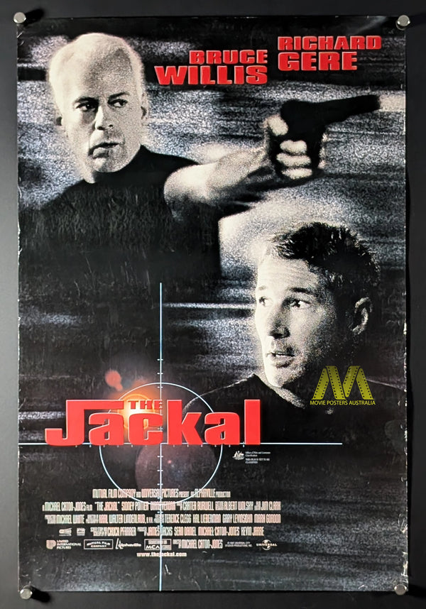 THE JACKAL (1997) Movie Poster, Daybill, Bruce Willis, Richard Gere