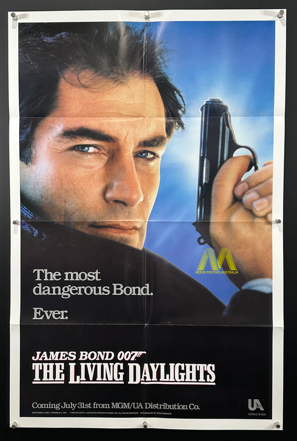 THE LIVING DAYLIGHTS (1987) One Sheet Advance/Teaser with USA Release Date - Movie Posters Australia