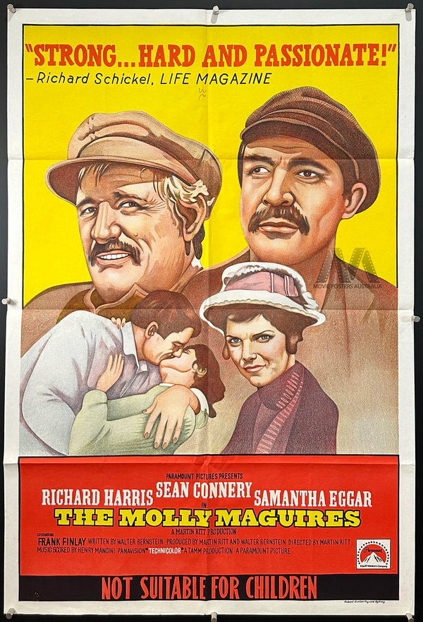 THE MOLLY MAGUIRES (1970) Movie Poster, Aust One Sheet, Sean Connery