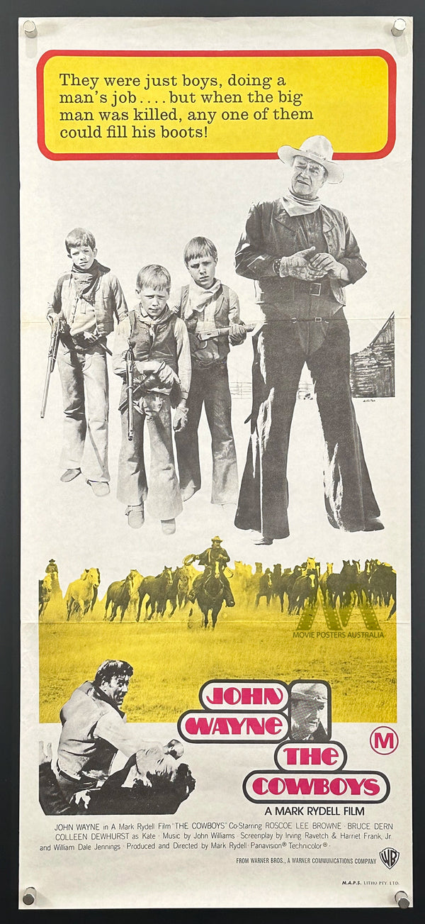THE COWBOYS (1972) Australian Daybill Movie Poster