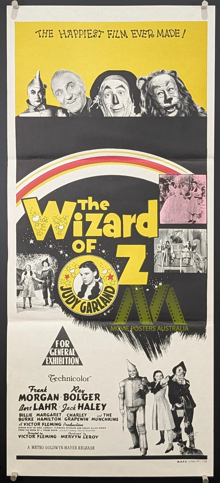 THE WIZARD OF OZ 1939 Movie Poster RR 1970 s Vintage Daybill Movie the-wizard-of-oz-1939-movie-poster-rr-1970-s-vintage-daybill-movie