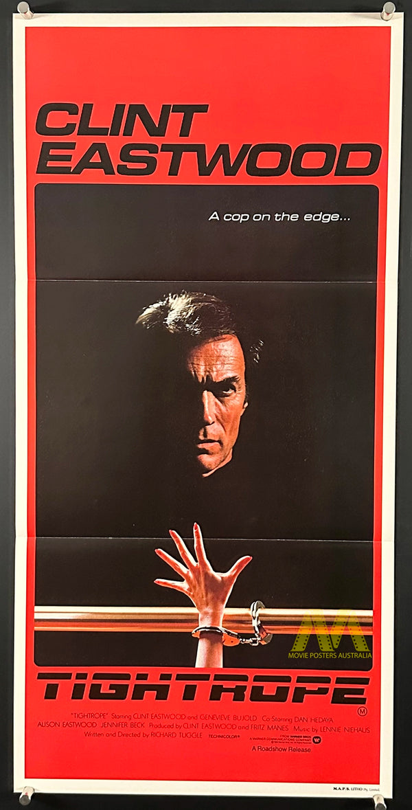 TIGHTROPE (1984) MOVIE POSTER, ORIGINAL DAYBILL, CLINT EASTWOOD