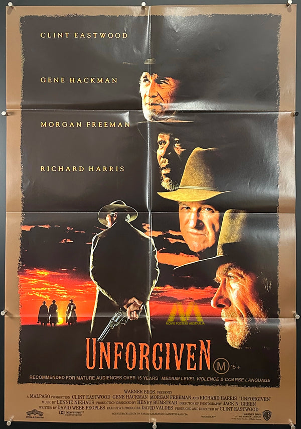 UNFORGIVEN (1992) MOVIE POSTER, ONE SHEET, CLINT EASTWOOD