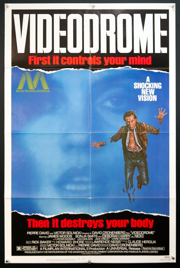 VIDEODROME (1983) US 1 Sheet poster, David Cronenberg, VF Cond RARE! - Movie Posters Australia