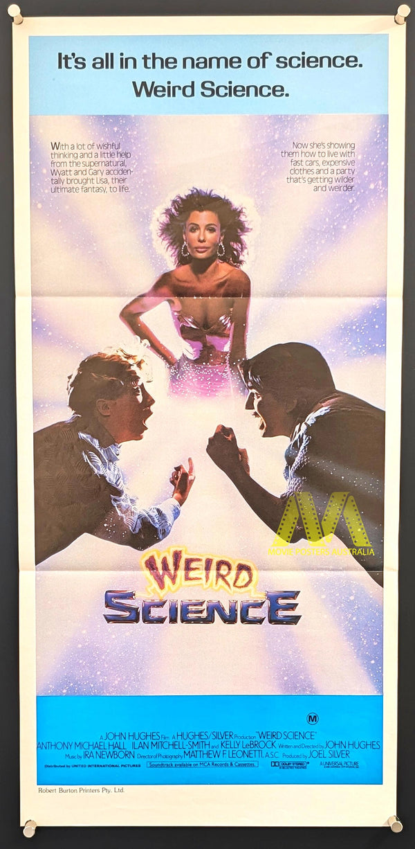 WEIRD SCIENCE (1985) Movie Poster, Daybill, John Hughes TEEN CLASSIC