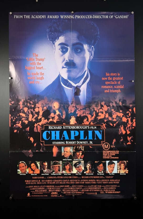 CHAPLIN (1992) Movie Poster, Australian One Sheet, Robert Downey Jnr