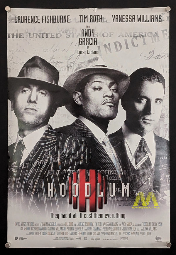 HOODLUM (1997) Movie Poster DS, Daybill, Laurence Fishburne, Tim Roth