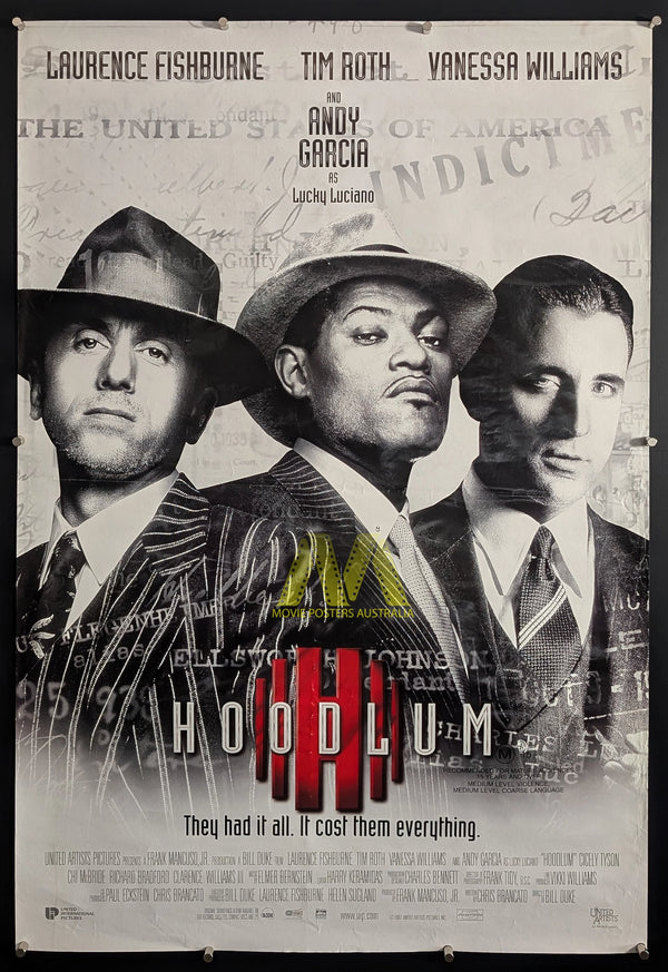 HOODLUM (1997) Movie Poster Double Sided, Original One Sheet, Tim Roth