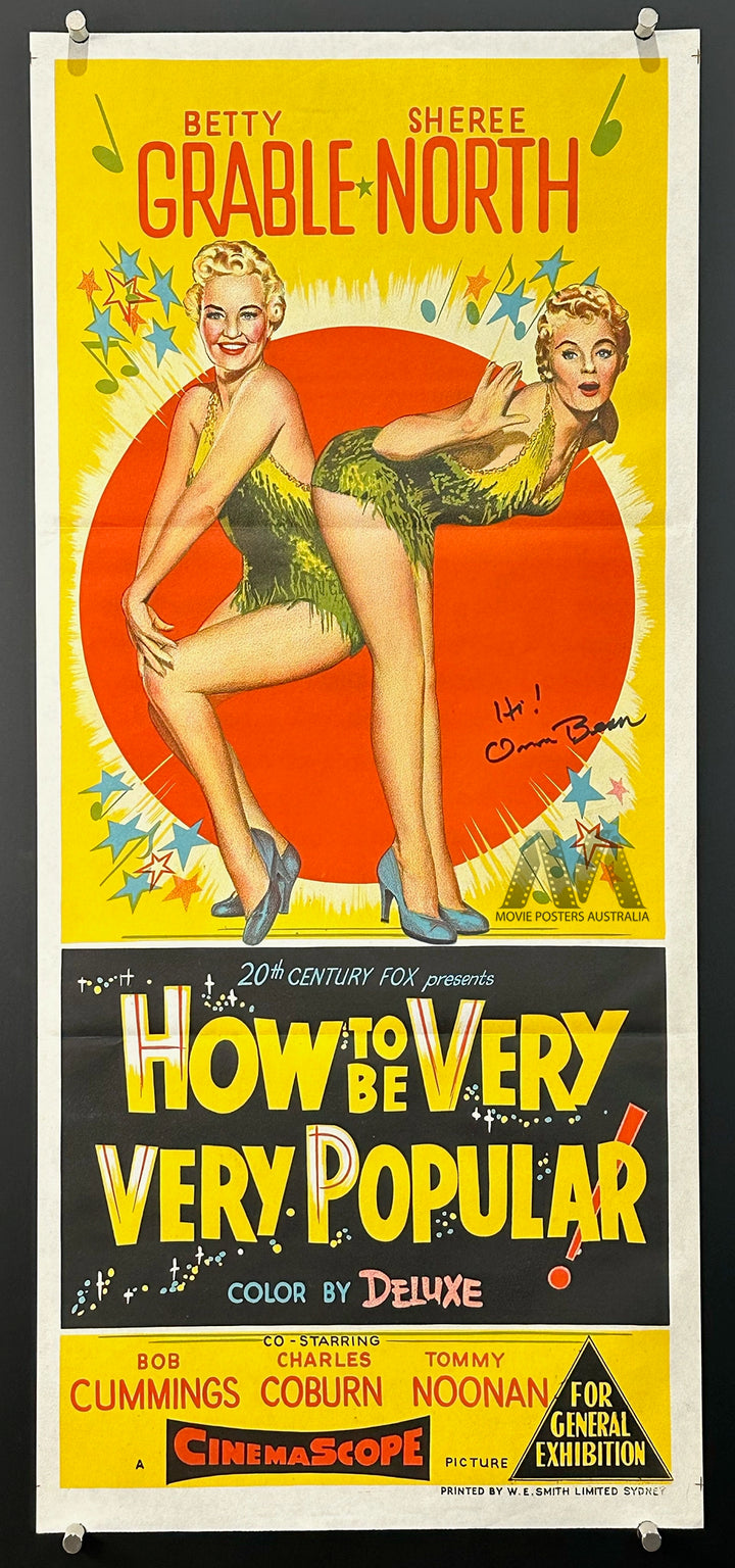 HOW TO BE VERY, VERY POPULAR (1955) Movie Poster, Daybill, Grable - Movie Posters Australia