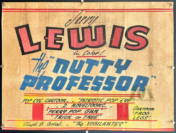 THE NUTTY PROFESSOR (1963) AUSTRALIAN HANDPAINTED THEATRE SIGN