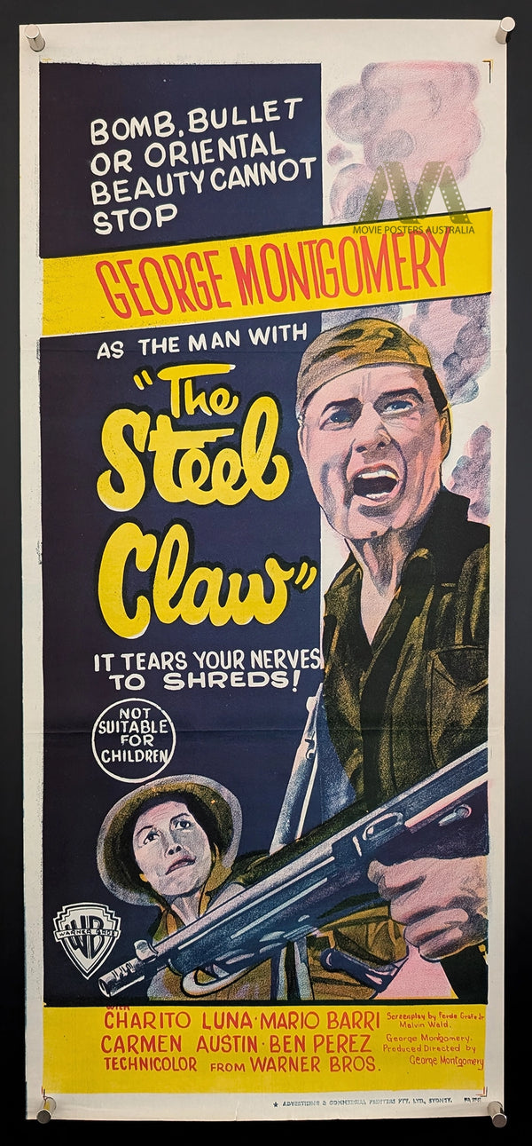 THE STEEL CLAW (1961) Movie Poster Daybill, George Montgomery - Movie Posters Australia