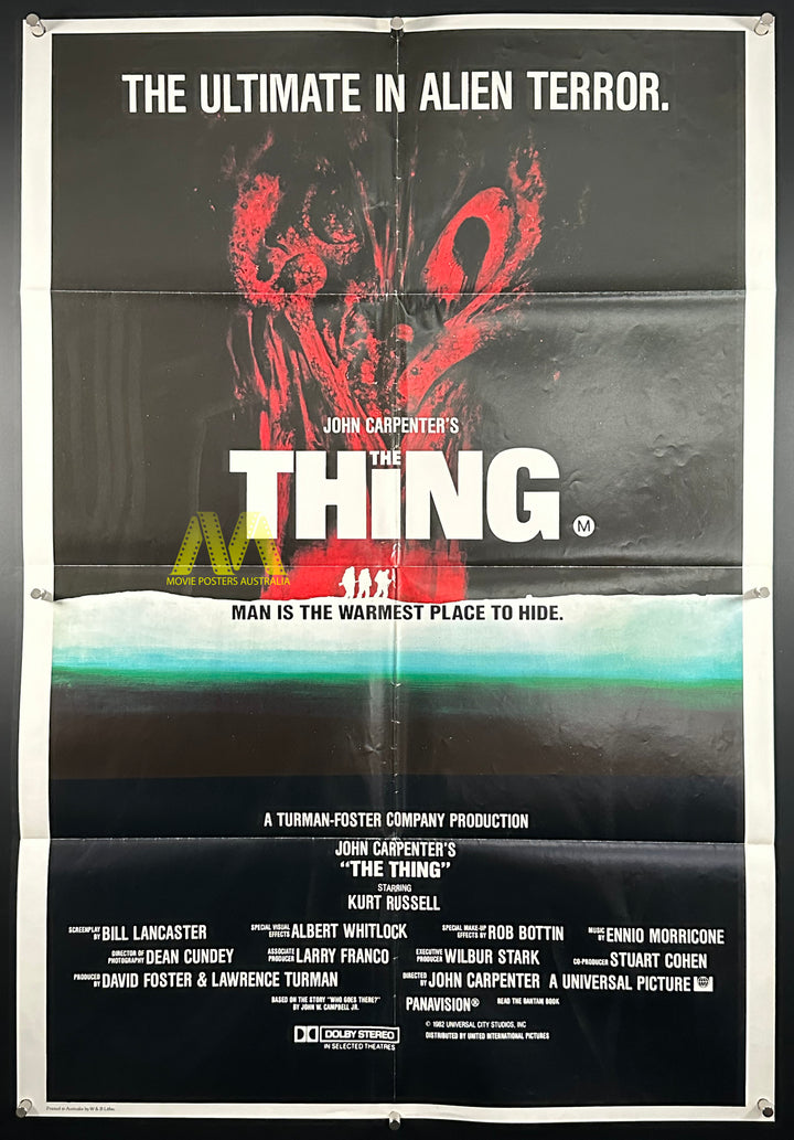 THE THING (1982) Australian One Sheet Movie Poster, RARE, VF - Movie Posters Australia